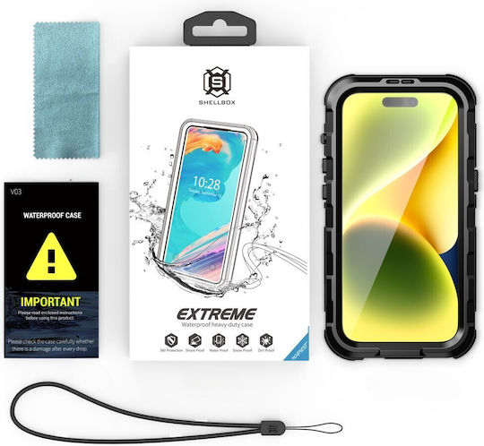 Shellbox Back Cover Πλαστικό / Σιλικόνης 2mm Αδιάβροχο Μαύρο (iPhone 15)