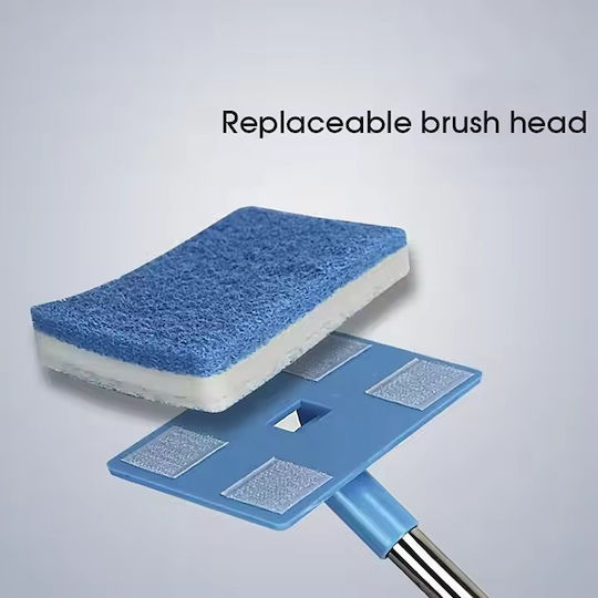 Aquarium Cleaning Brush with Telescopic Metal Handle and Thick Square Sponge M58-93cm