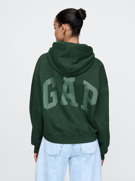 GAP Women's Cropped Hooded Cardigan Essex Green