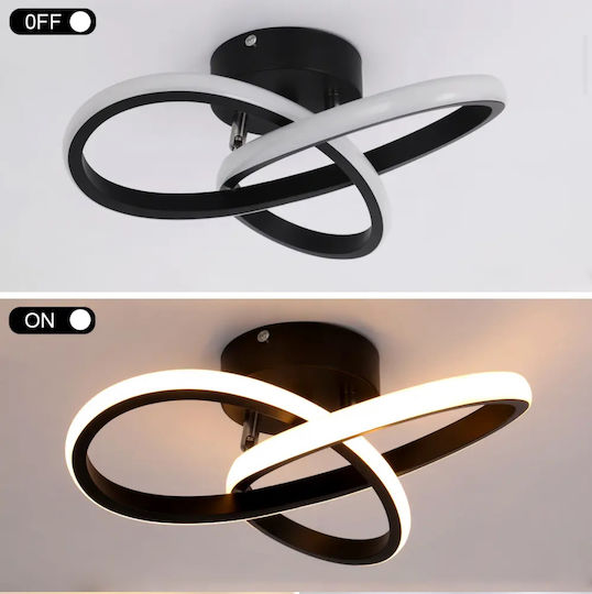 Home Lighting Πλαφονιέρα Οροφής 25εκ. Μαύρη με Ενσωματωμένο LED