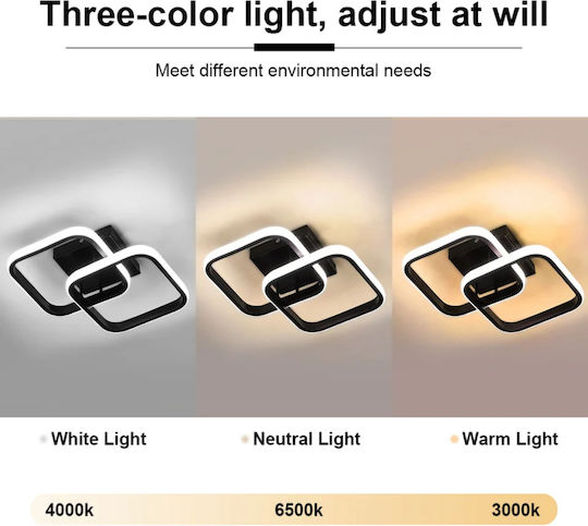 Home Lighting Πλαφονιέρα Οροφής 30εκ. Μαύρη με Ενσωματωμένο LED