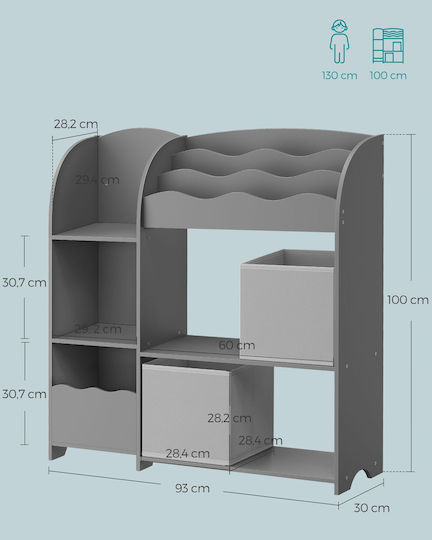 Songmics Songmics Spielzeug-Organisator aus Kunststoff Grau 30x93x100cm