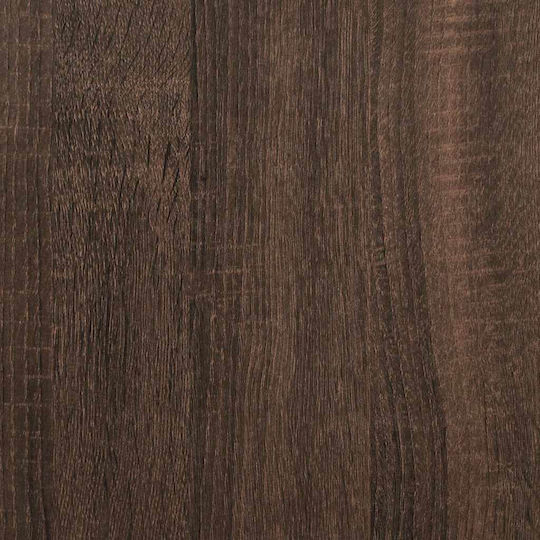 Wohnzimmerschrank aus Holz und Metall, Braun und Eiche, 35,5 x 35 x 76 cm,