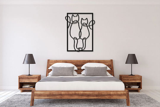 Tablou Panou Deschis Dormitor Decor Perete Negru Living Pisici