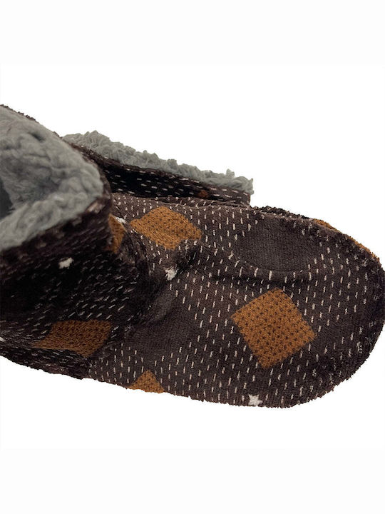 Ustyle Heel Enclosed Men's Slipper Brown