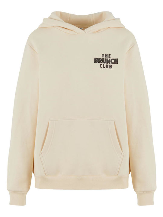 Γυναικείο Φούτερ με Κουκούλα Μπεζ