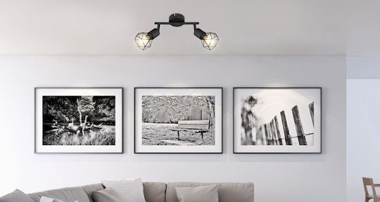 Globo Lighting Xara I Πλαφονιέρα Οροφής Μαύρη με Ντουί E14