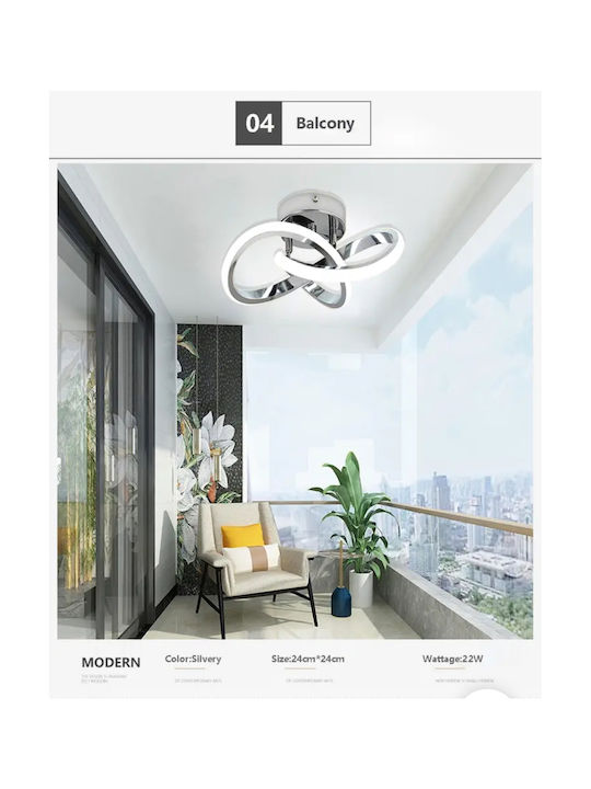 Home Lighting Ceiling Mount Light Silver with Integrated LED