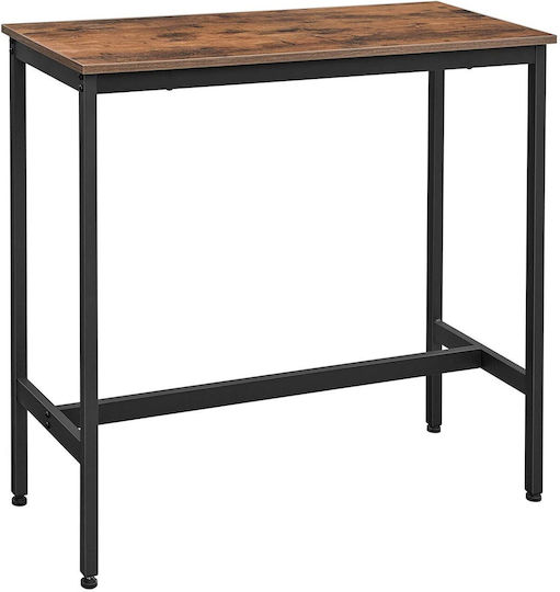 Table Kitchen Wooden with Metal Frame Rustic Brown 100x40x90cm