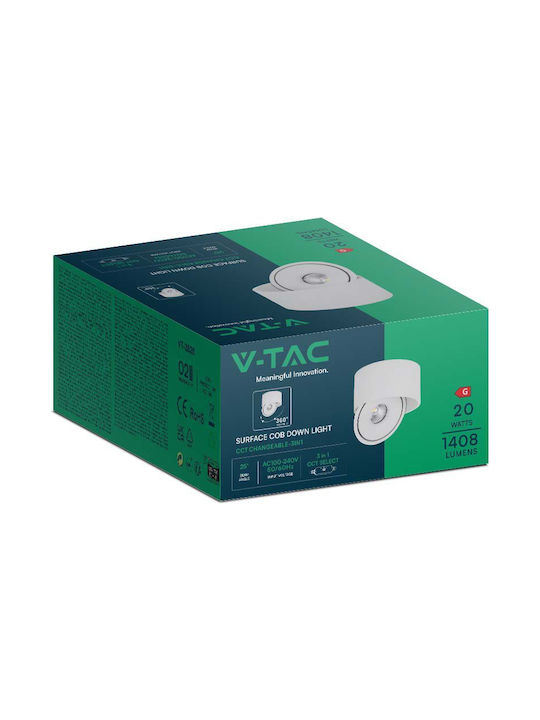 V-TAC Deckenleuchte 148cm Weiß mit Integrierter LED