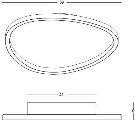 Zambelis Lights Ceiling Mount Light 59cm White with Integrated LED