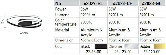 Inlight Таванно осветление Сив с Вграден LED