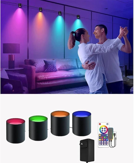 Lămpi de perete LED inteligente RGB cu telecomandă WiFi și control prin aplicație inteligente