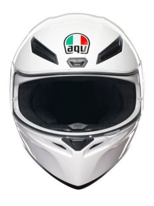 AGV K1 S Solid White Motorcycle Helmet Full Face ECE 22.06 1500gr