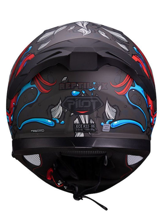 Pilot Snake SV Reptile-X Titanium Mat Motorcycle Helmet Full Face ECE 22.06 1500gr with Sunvisor