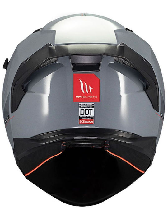 MT Braker SV Nardo Grey gloss A12 Motorcycle Helmet Full Face ECE 22.06 1600gr with Sunvisor