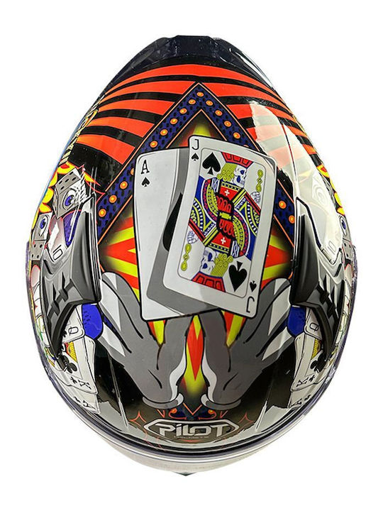 Pilot Snake SV Lucky Gloss Motorcycle Helmet Full Face ECE 22.06 1550gr with Sunvisor