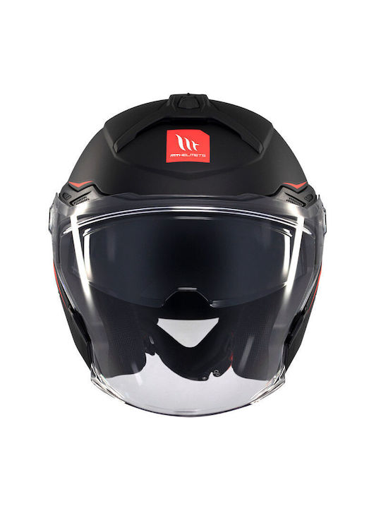 MT Cosmo SV S Matt Black Motorcycle Helmet Jet DOT ECE 22.06 1450gr with Sun Visor