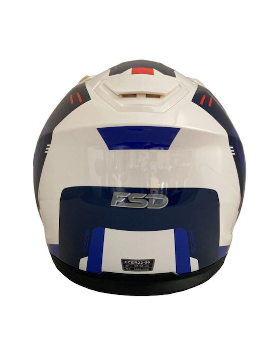 Faseed 967 Blue/White Κράνος Μηχανής Flip-Up ECE 22.06 με Sunvisor