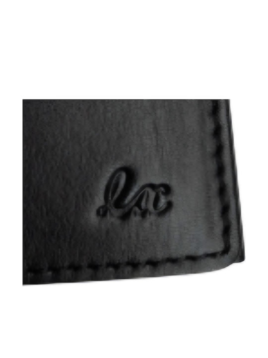 Leather Men's Wallet Cards with RFID and Slide Mechanism Black
