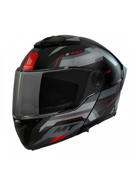 MT Atom 2 SV Black/Grey Matt Motorcycle Helmet Flip-Up DOT / ECE 22.06 1650gr with Sunvisor