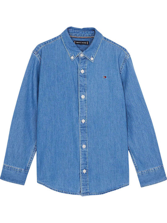 Kids Shirt Long Sleeve Denim Blue