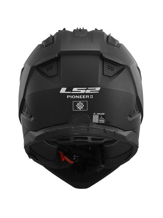 LS2 Pioneer II Solid Matt Schwarz Motorradhelm On-Off ECE 22.06 1600gr mit Sunvisor