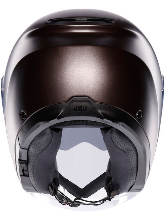 AGV Irides Matt Pregiato Bronze Каска За Мотор Джет ECE 22.06 1500гр с Sunvisor