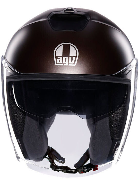 AGV Irides Matt Pregiato Bronze Каска За Мотор Джет ECE 22.06 1500гр с Sunvisor