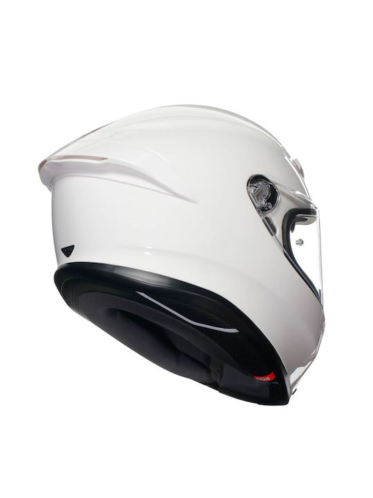 AGV K6 S Твърдо бяло Мотоциклетна каска Цяло лице ECE 22.06 1255гр с Pinlock