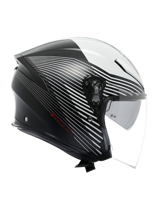 AGV K5 Jet Evo Control Matt Black/White Κράνος Μηχανής Jet ECE 22.06