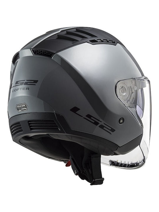 LS2 Copter II OF600 Nardo Grey Κράνος Μηχανής Jet ECE 22.06 1200gr με Sunvisor