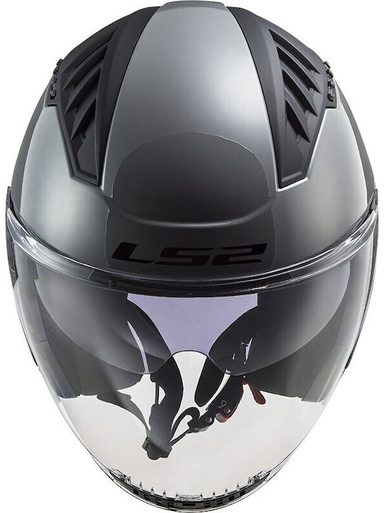 LS2 Copter II OF600 Nardo Grey Κράνος Μηχανής Jet ECE 22.06 1200gr με Sunvisor