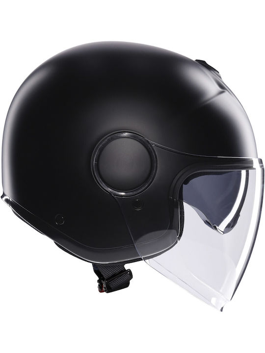 AGV Eteres Solid Matt Schwarz Motorradhelm Jet ECE 22.06 1350gr mit Sunvisor