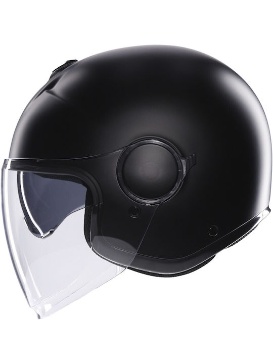 AGV Eteres Solid Matt Schwarz Motorradhelm Jet ECE 22.06 1350gr mit Sunvisor