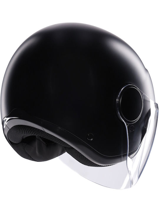 AGV Eteres Solid Matt Schwarz Motorradhelm Jet ECE 22.06 1350gr mit Sunvisor