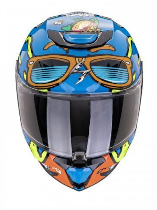 Scorpion Exo-Jnr Air Fun Blue/Orange Παιδικό Κράνος Μηχανής Full Face ECE 22.06