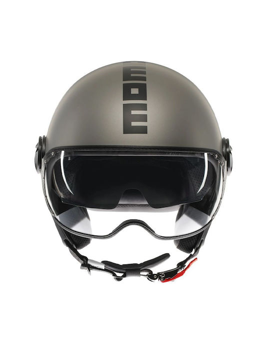 MomoDesign FGTR Evo Mono Matt Titanium Frost/Black Motorcycle Helmet Jet 1200gr with Sunvisor