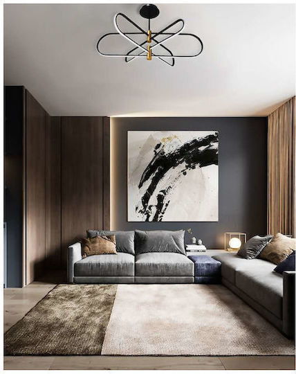 Leggenda Ceiling Mount Light 90cm Black with Integrated LED and Remote Control