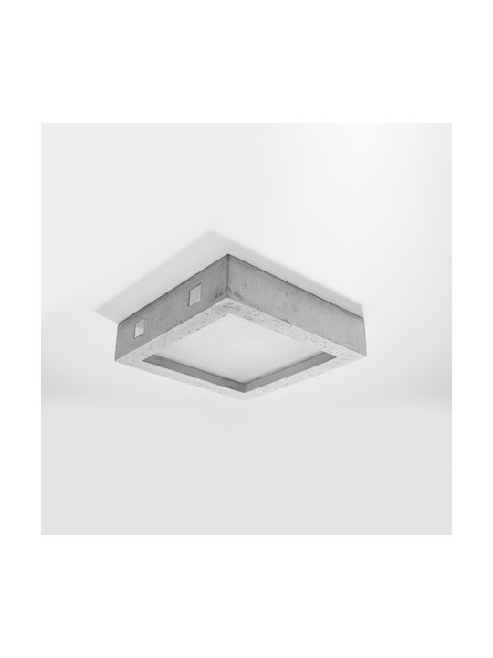 Sollux Riza Ceiling Mount Light 33cm Gray with Integrated LED made of Cement