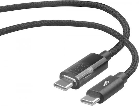 Tb Energy Cablu LED USB 2.0 USB-C Masculin - USB-C 100W PD Negru 1m