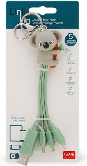Legami Milano Link Up Regulär USB zu Blitzschlag / Typ-C,TC-TC / Micro-USB Kabel 1.8A 1m (UCC0011)