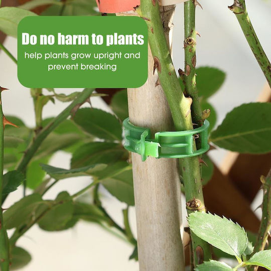 Clips Holding Tying Plant Shoots Tomatoes Cucumbers Vines Universal Compatibility Diameter 2.5 Cm Reusable Set 100 Pieces Green Original Deals