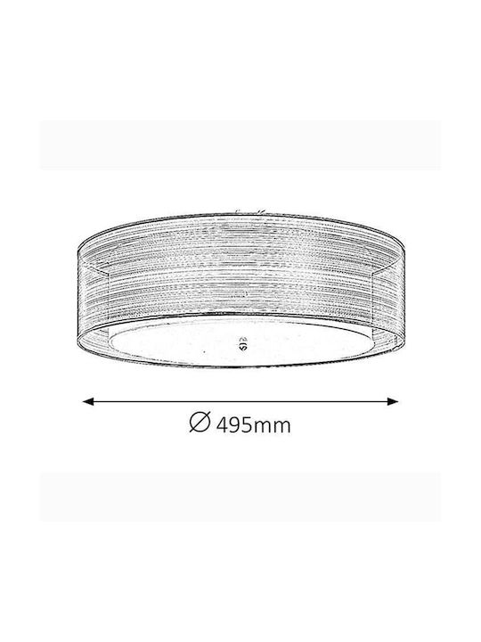 Rabalux Anastasia Ceiling Mount Light 52cm Beige with Socket E14