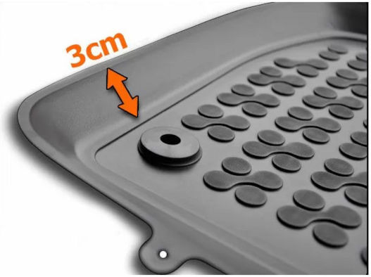 Rezaw Plast Set of Front and Rear Mats 3pcs Tray Type for Toyota Corolla Cross 2022+ Black