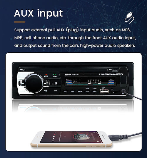 Carmedia Auto-Audiosystem 1 DIN Bluetooth USB