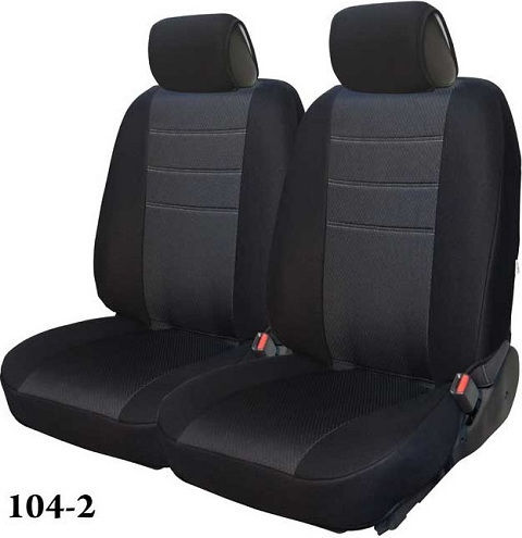 3Lines Set Spătare Auto 2buc Poliester Jacquard Negru