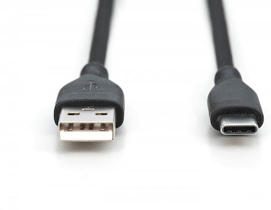 Digitus USB 2.0 Cable USB-C male - USB-A / USB-C 60W PD Μαύρο 0.5m AK-300340-005-S
