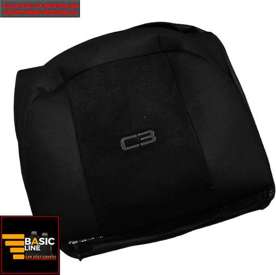 Huse Față Auto 2buc Bumbac Negru