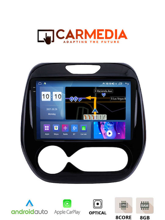 Carmedia Car Audio System for Renault Captur 2013-2019 with Clima (Bluetooth/USB/AUX/WiFi/GPS/Apple-Carplay/Android-Auto) with Touch Screen 9.5"